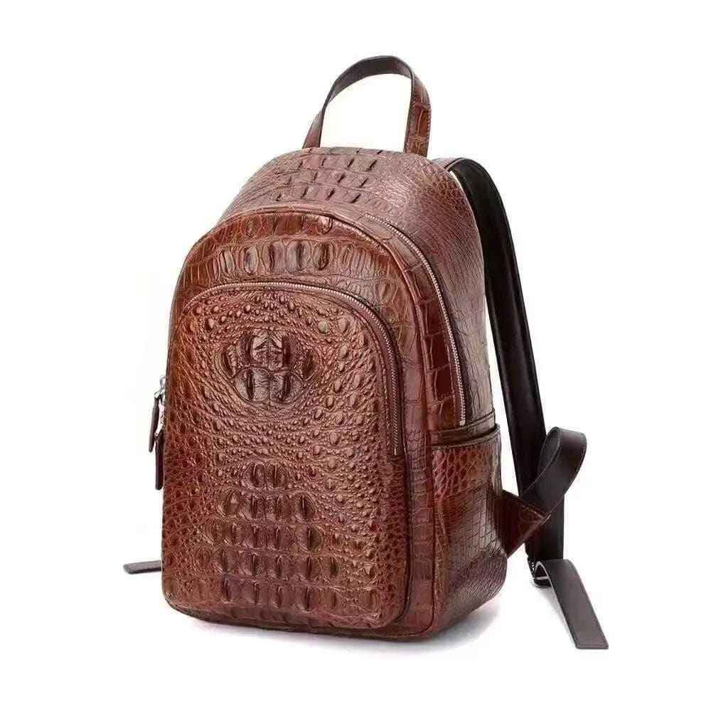 Rossie Viren Unisex Crocodile Skin Leather Backpack
