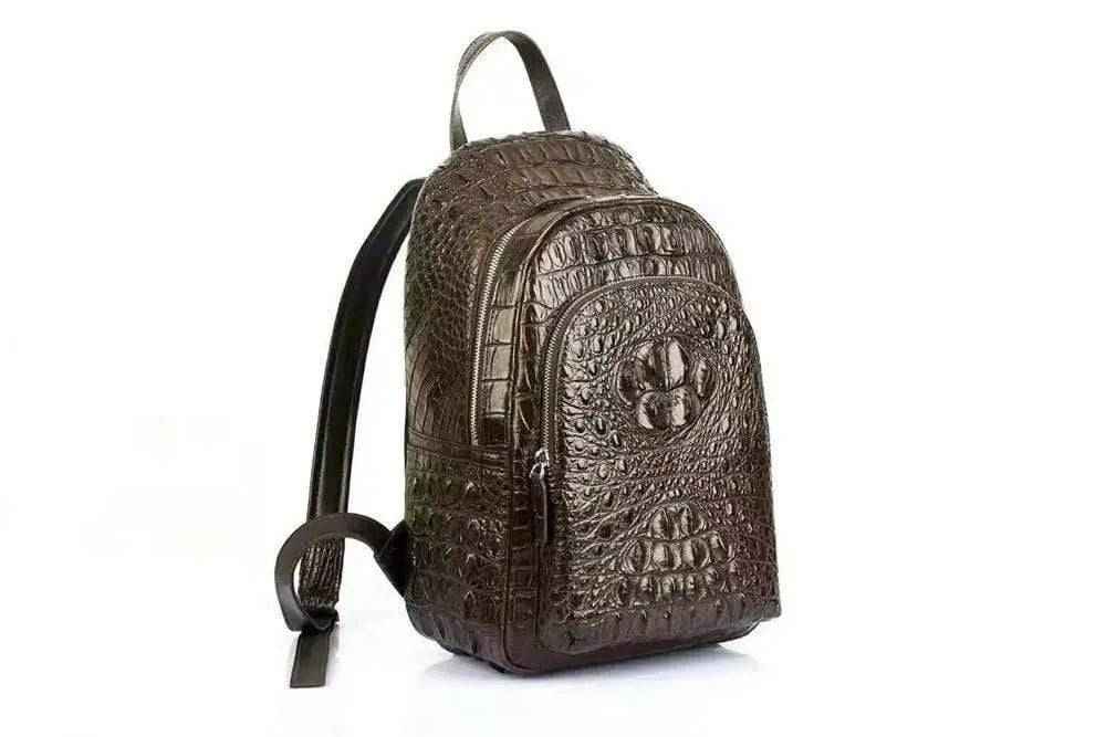 Rossie Viren Unisex Crocodile Skin Leather Backpack