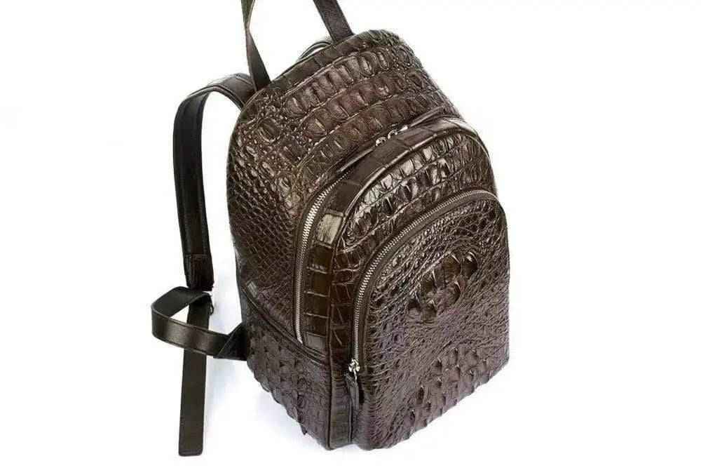 Rossie Viren Unisex Crocodile Skin Leather Backpack