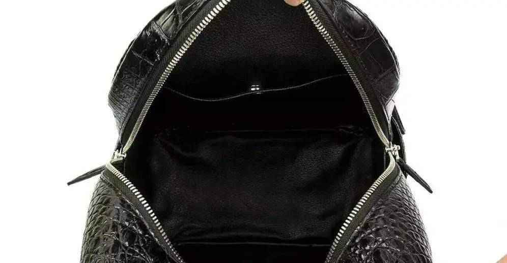 Rossie Viren Unisex Crocodile Skin Leather Backpack