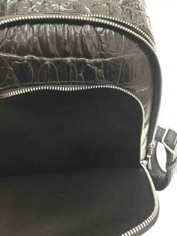 Rossie Viren Unisex Crocodile Skin Leather Backpack