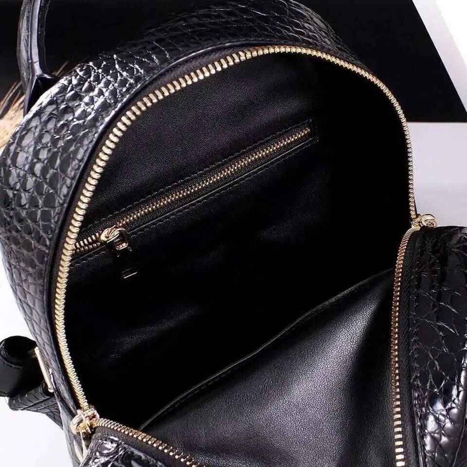 Rossie Viren Unisex Crocodile Skin Leather Backpack