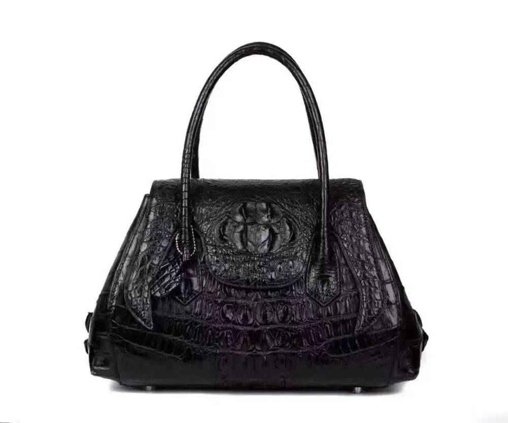 Rossie Viren Exotic Crocodile Leather Top Handle Satchel Shoulder  Bag For Women