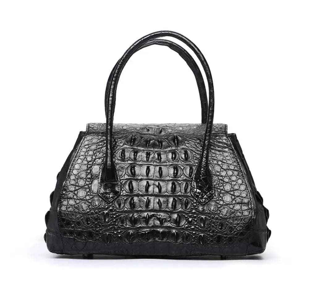 Rossie Viren Exotic Crocodile Leather Top Handle Satchel Shoulder  Bag For Women