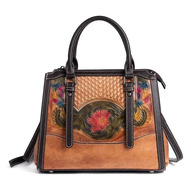 Rossie Viren Women's Leather Top Handle Shoulder Cross Body Bag