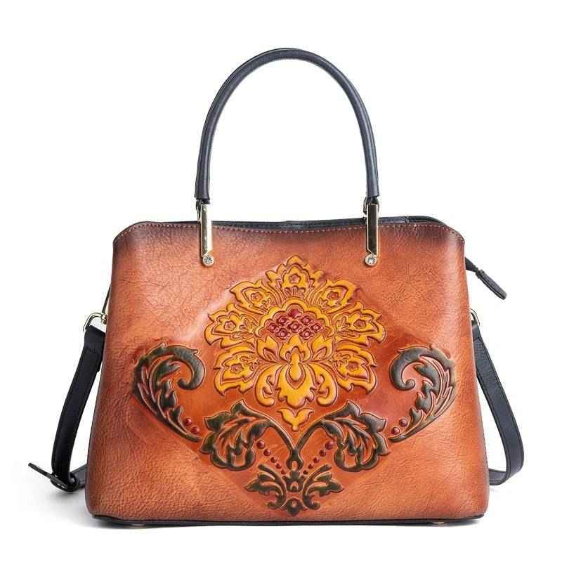 Rossie Viren Women's Leather Top Handle Shoulder Cross Body Bags