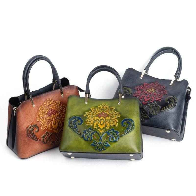 Rossie Viren Women's Leather Top Handle Shoulder Cross Body Bags