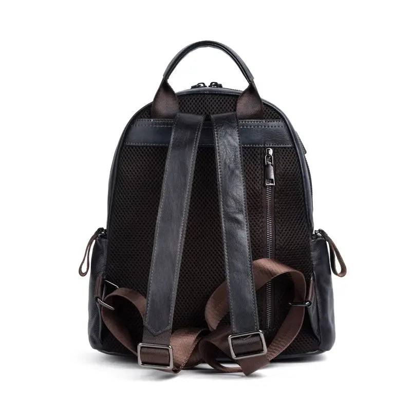 Rossie Viren Women's Retro Genuine Leather Large Backpack, Leather Rucksack, Leather Knapsack ,Office Bag,Travel Backpack