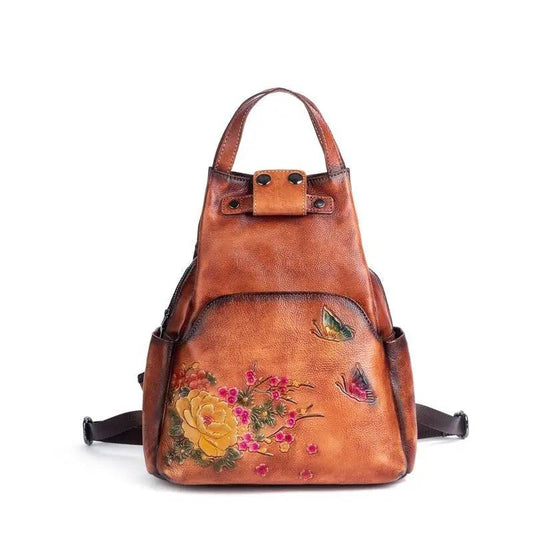 Rossie Viren Women's Vintage Leather Backpack, Leather Rucksack, Womens Backpack, Gift for her