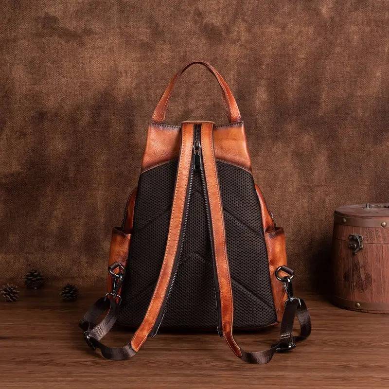 Rossie Viren Women's Vintage Leather Backpack, Leather Rucksack, Womens Backpack, Gift for her