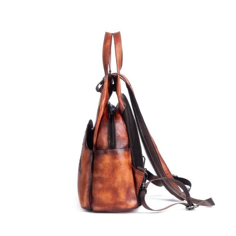 Rossie Viren Women's Vintage Leather Backpack, Leather Rucksack, Womens Backpack, Gift for her