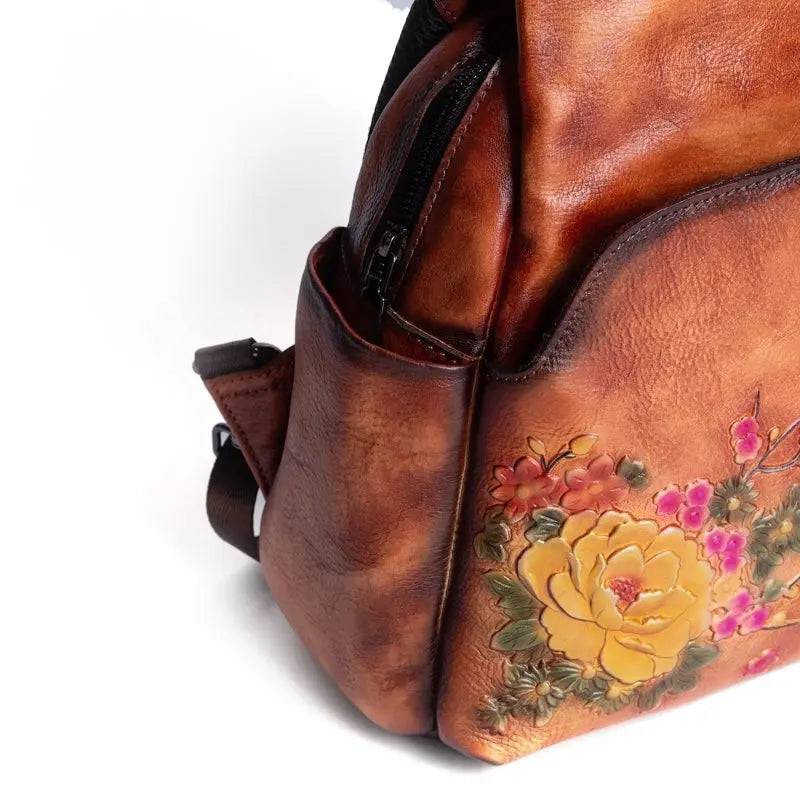 Rossie Viren Women's Vintage Leather Backpack, Leather Rucksack, Womens Backpack, Gift for her