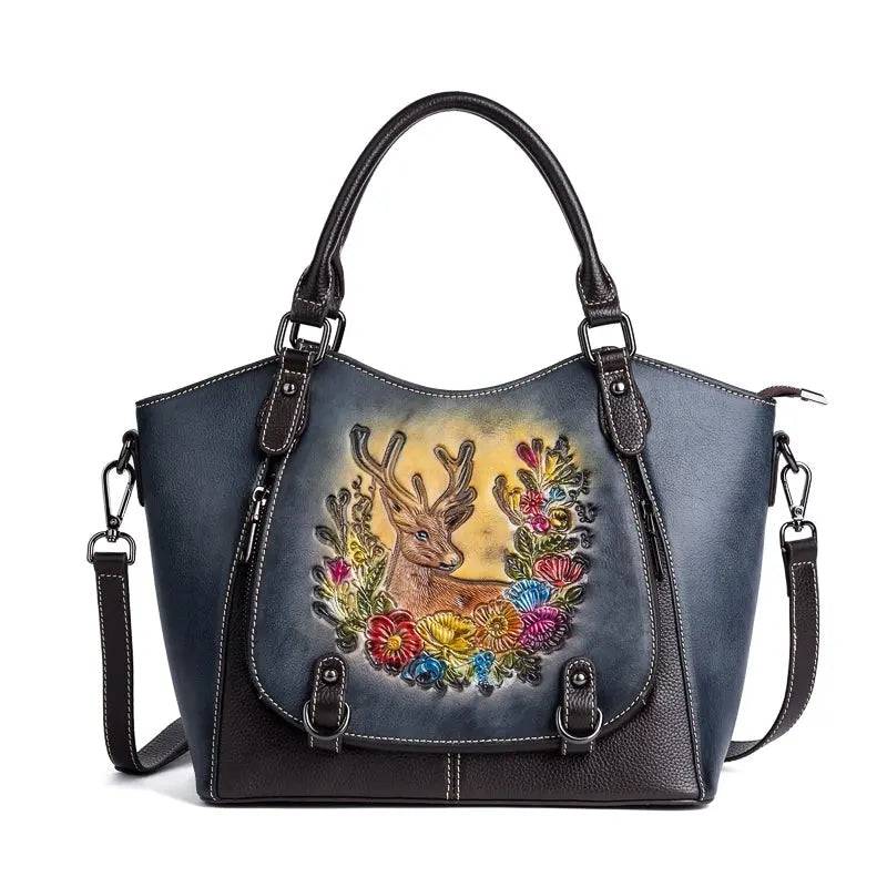 Rossie Viren Women's Women’s Genuine Leather Handbag Shoulder Bags Work Tote Bag Top Handle Bag Ladies Purses Satchel