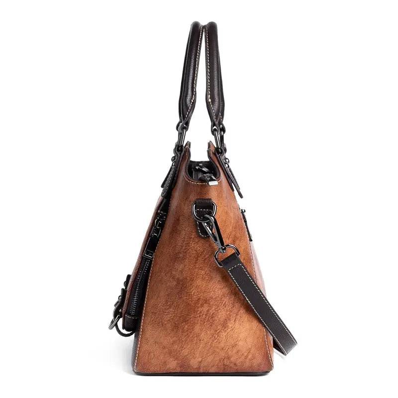 Rossie Viren Women's Women’s Genuine Leather Handbag Shoulder Bags Work Tote Bag Top Handle Bag Ladies Purses Satchel
