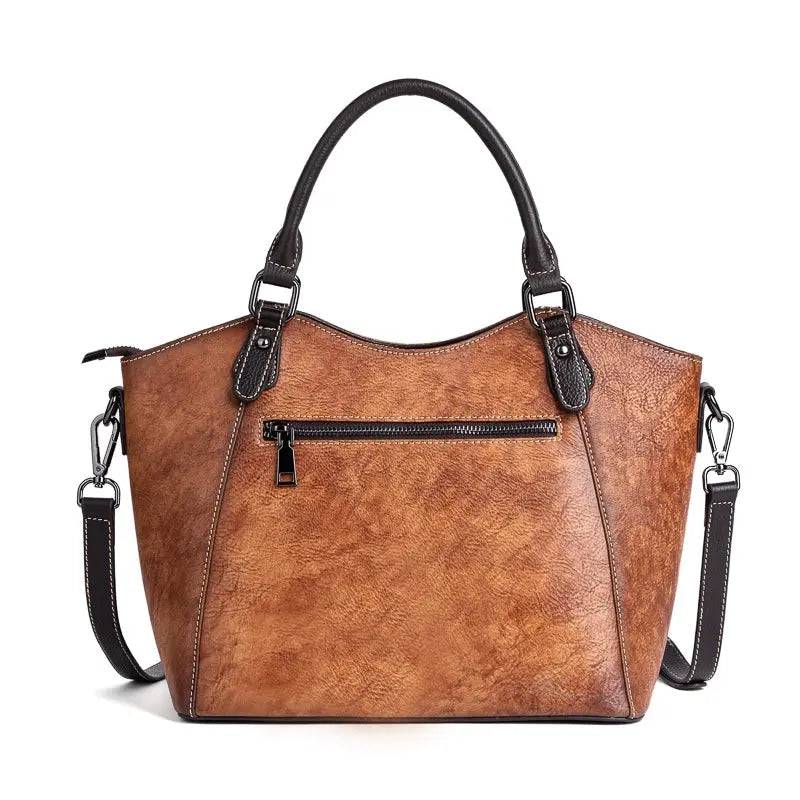 Rossie Viren Women's Women’s Genuine Leather Handbag Shoulder Bags Work Tote Bag Top Handle Bag Ladies Purses Satchel