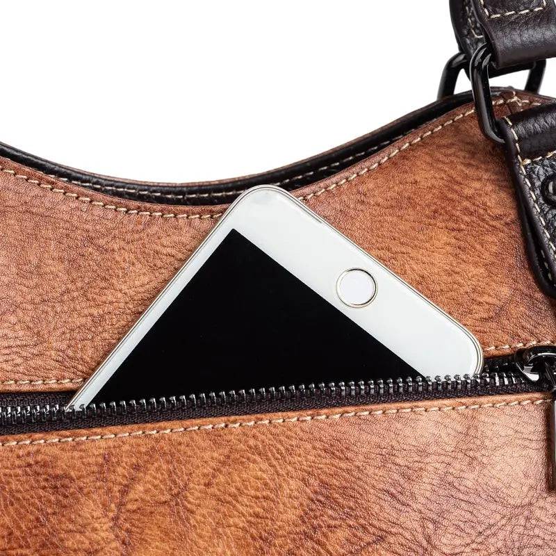Rossie Viren Women's Women’s Genuine Leather Handbag Shoulder Bags Work Tote Bag Top Handle Bag Ladies Purses Satchel