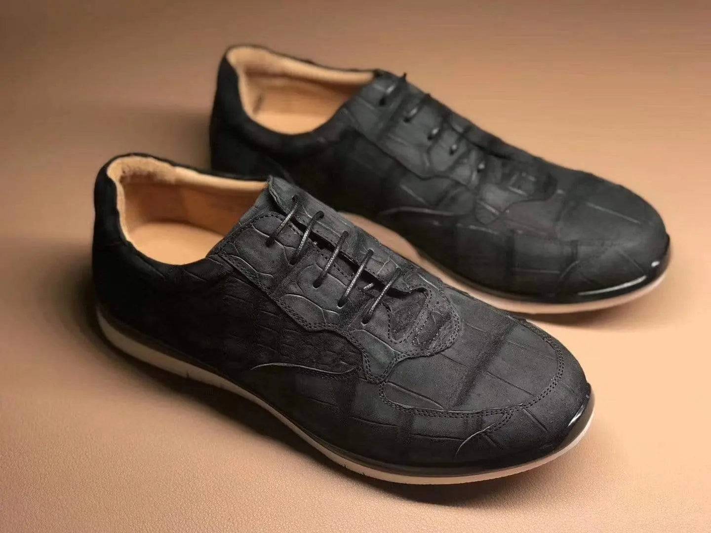 Crocodile Shoes Running Classic Genuine Crocodile Leather Sneakers Sport Shoes