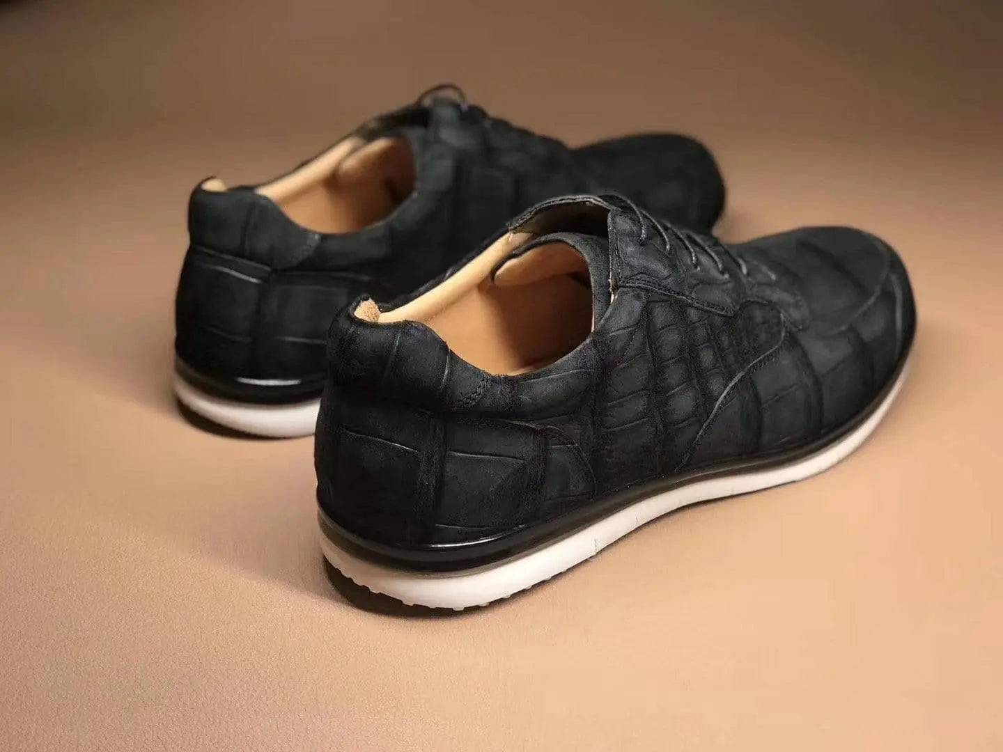 Crocodile Shoes Running Classic Genuine Crocodile Leather Sneakers Sport Shoes