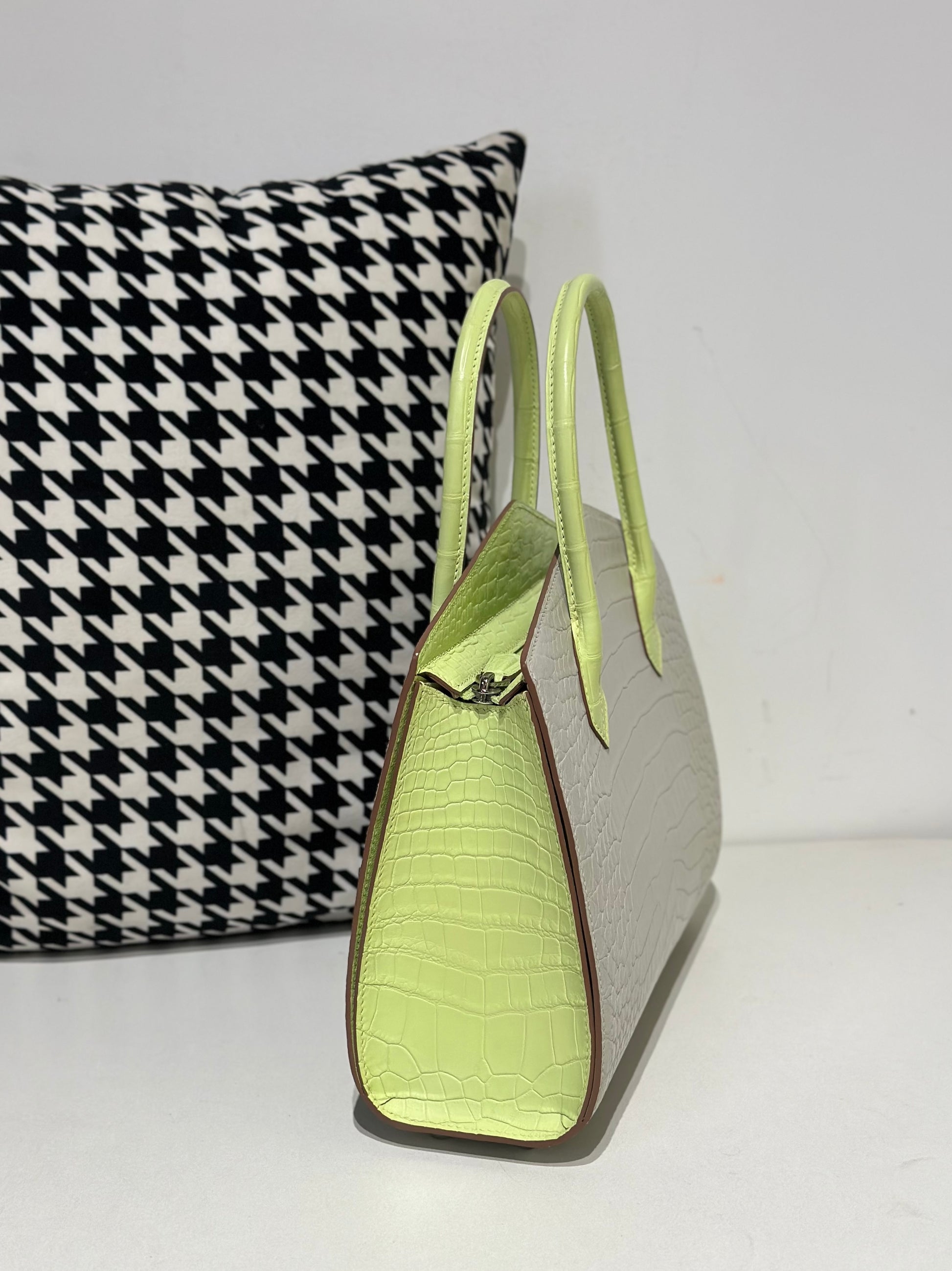 Crocodile Leather Top Handle Bag