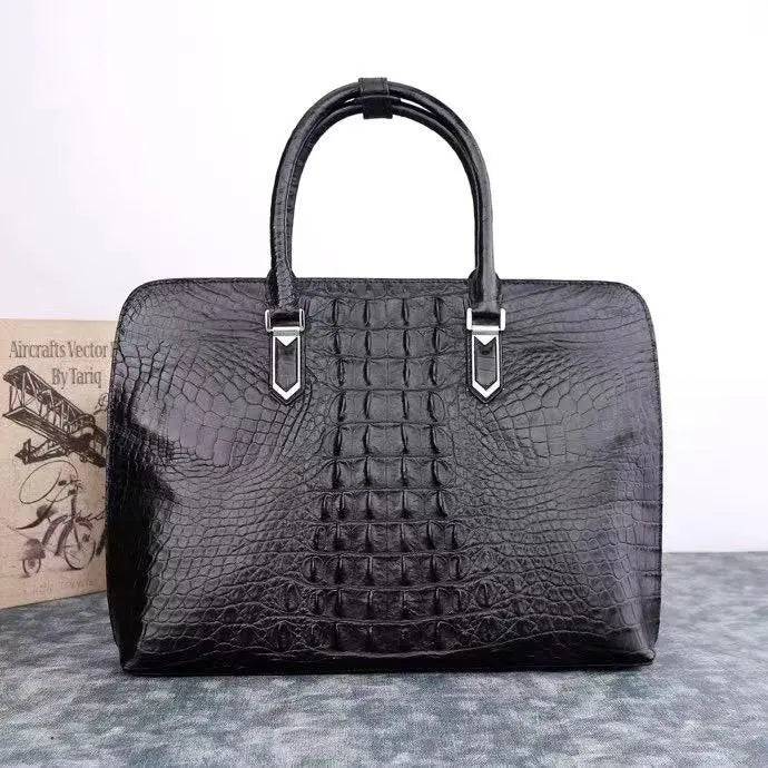 Preorder Crocodile Leather Hand Bag Shell Pack Black