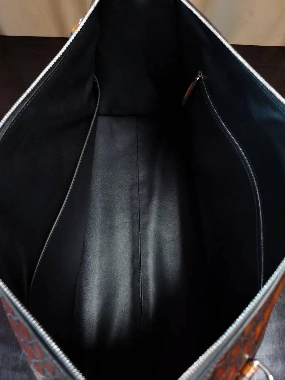 Unisex Vintage Crocodile Leather Jumbo Travel Duffle Bags