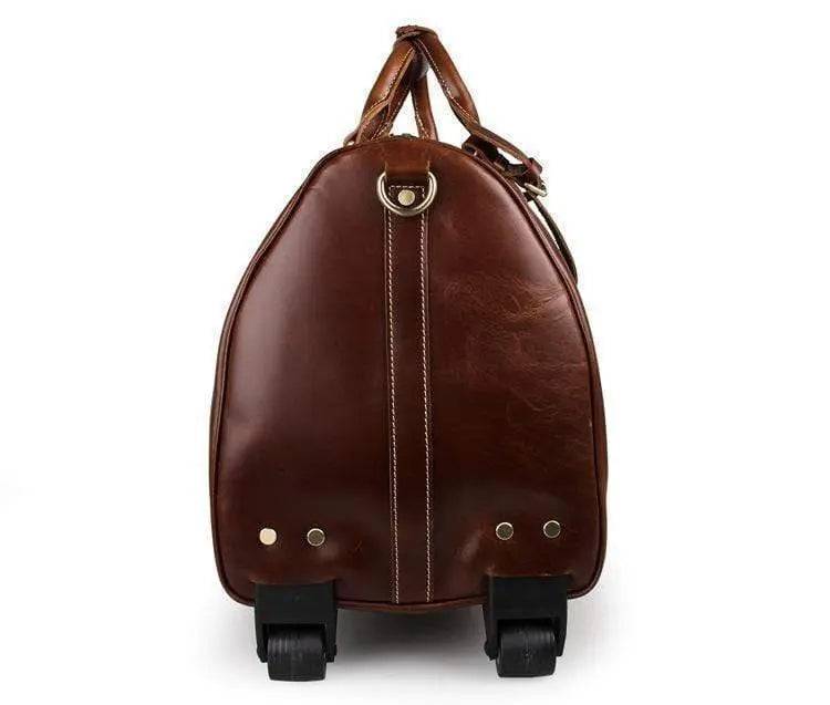 Vintage Tan Leather Carry-On Luggage Bags