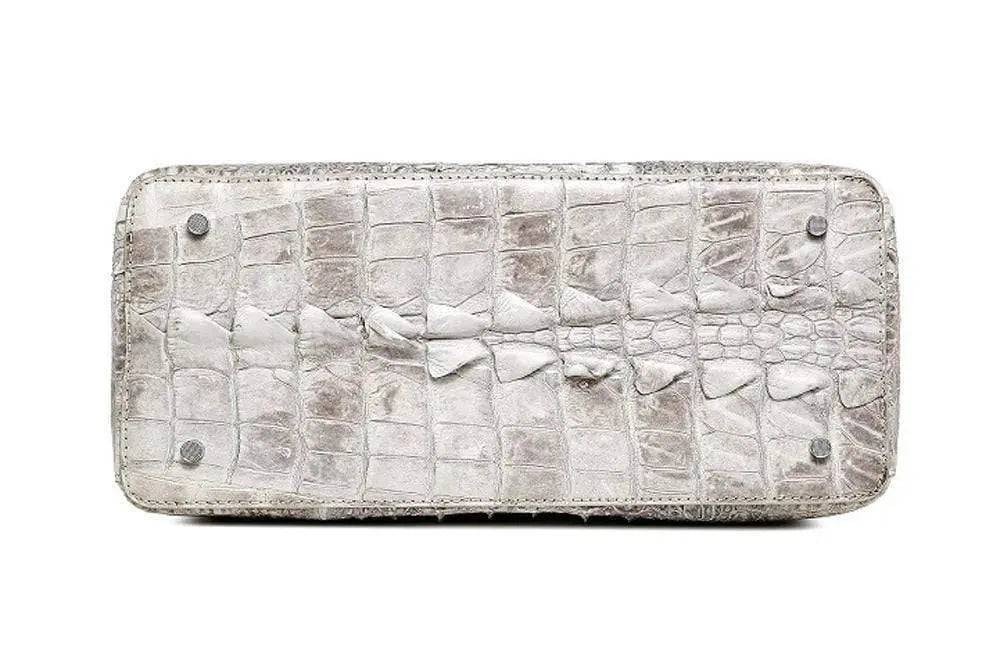 Women's Crocodile Leather Tote bags White 35 cm