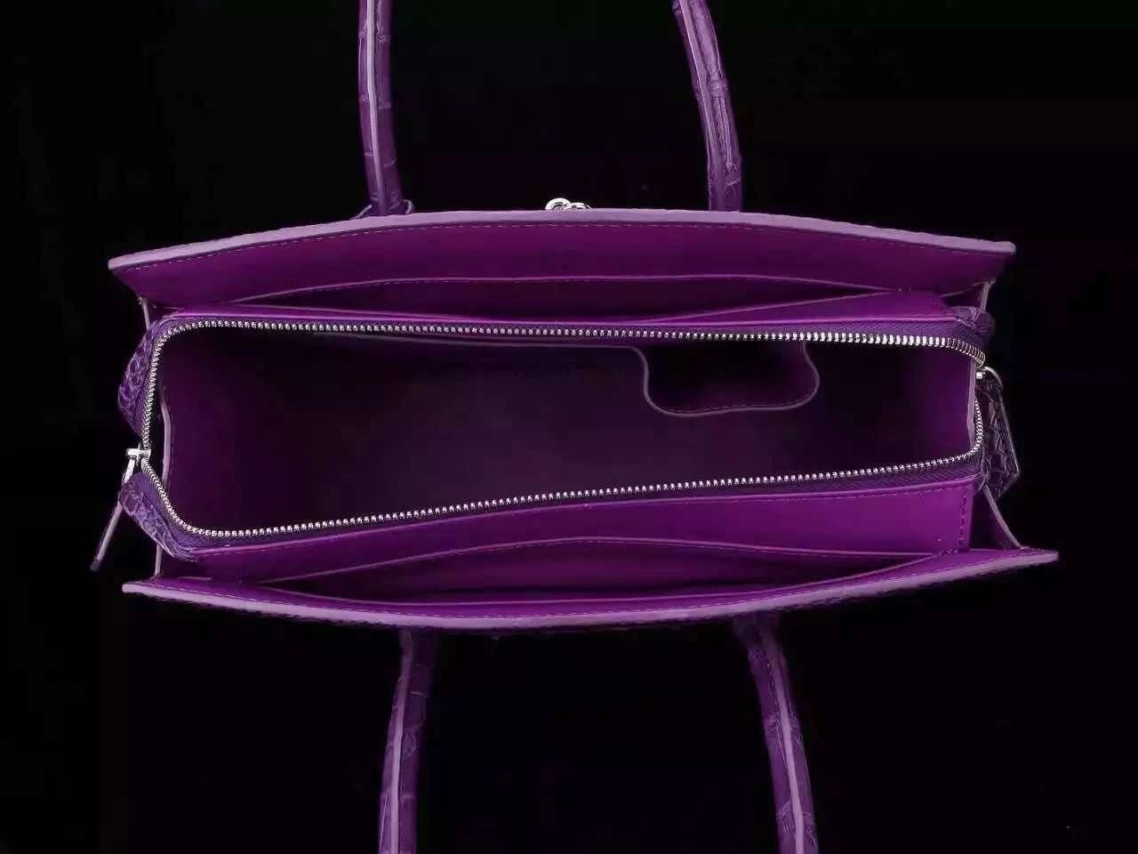 Preorder Womens Genuine Crocodile Leather Padlock Tote Handbags