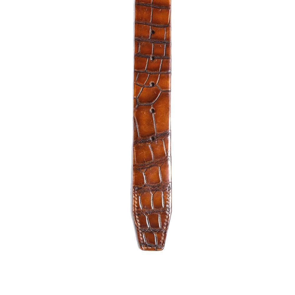 Belt Men's Vintage Genuine Crocodile Leather Double Side With Stainless Steel Buckle