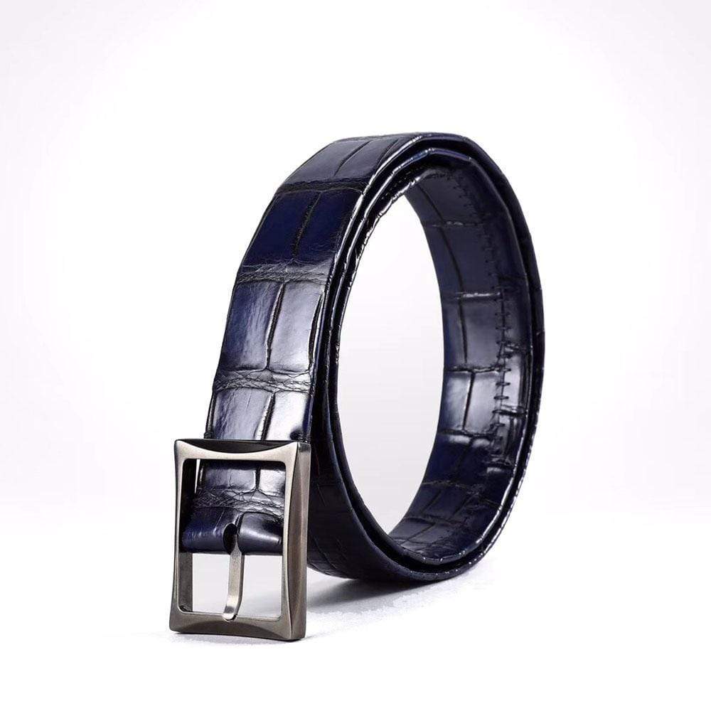 Belt Men's Vintage Genuine Crocodile Leather Double Side With Stainless Steel Buckle