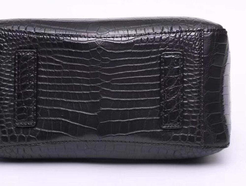 Black Crocodile Leather Medium Hobo Bag & Purse For Women