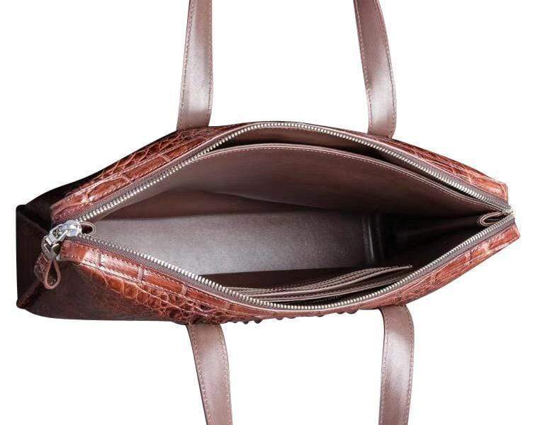 Classic Genuine Crocodile Briefcase, Laptop Bag, Men's Book Bag