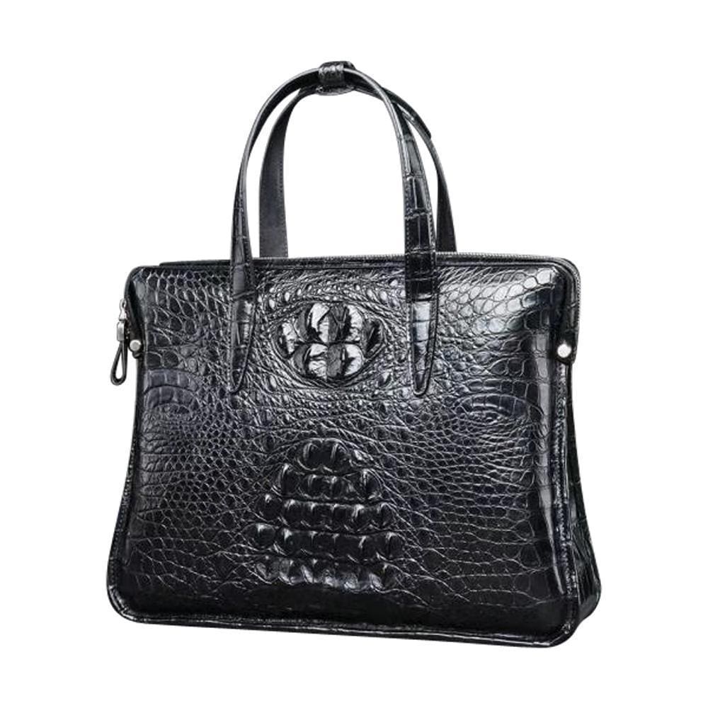Classic Genuine Crocodile Briefcase, Laptop Bag, Men's Book Bag