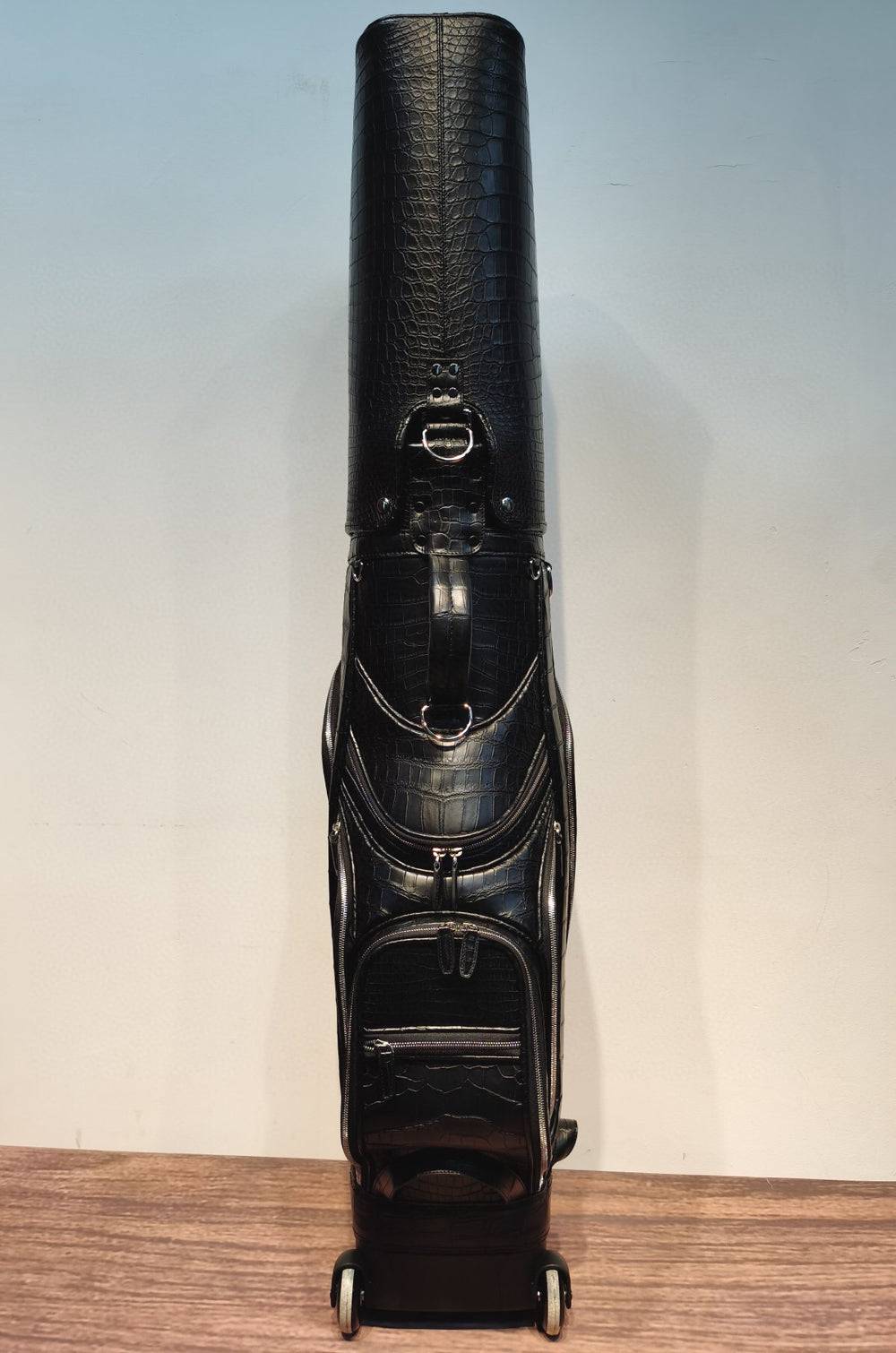 Crocodile Belly Leather Golf Bags ,Golf Sets , Golf Cart Bags & Golf Stand Bags Black With Roller