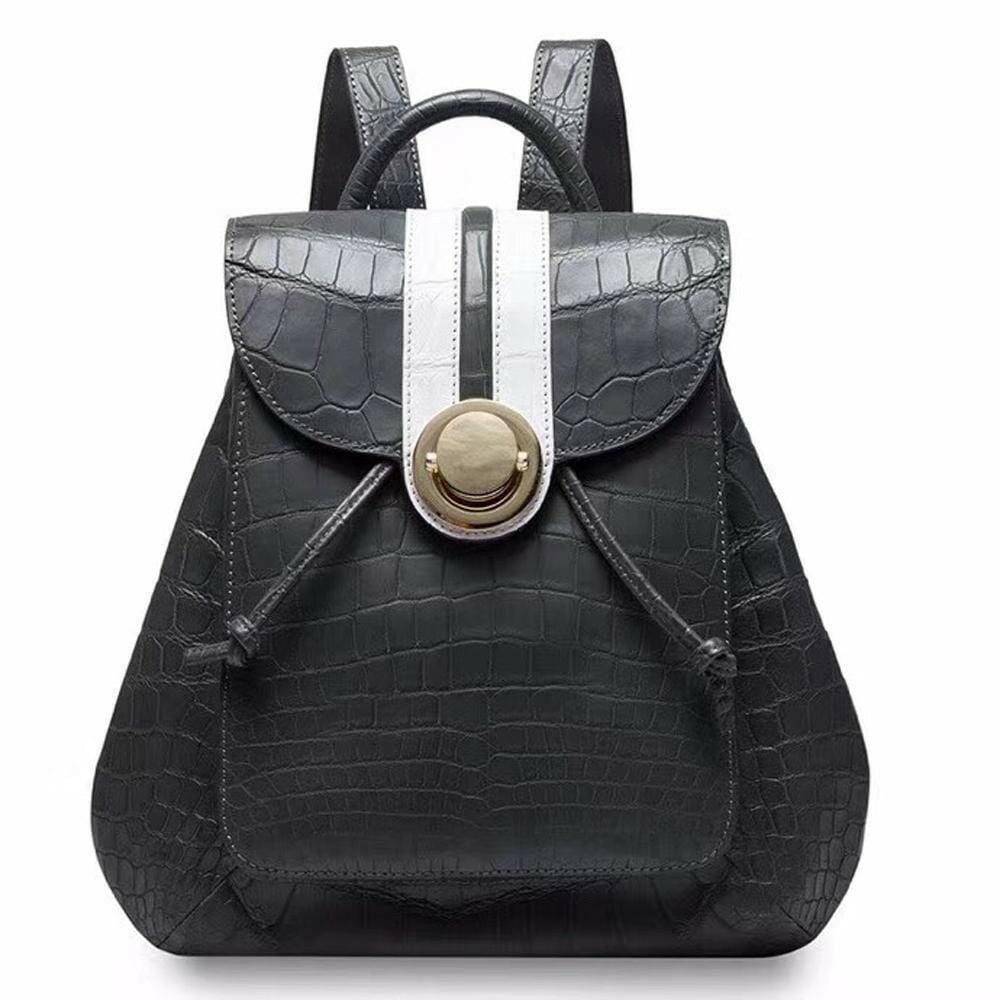 Crocodile Belly Leather Women's Backpack