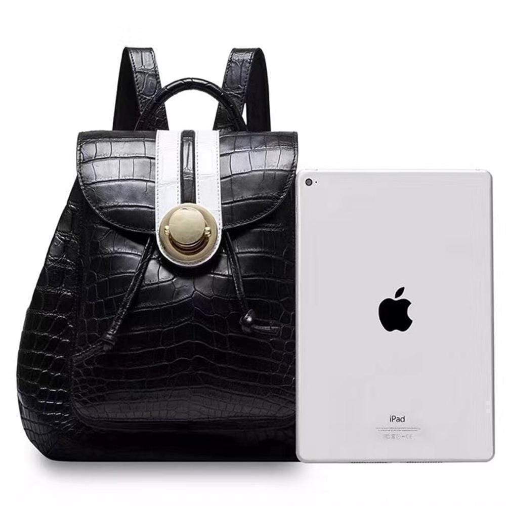 Crocodile Belly Leather Women's Backpack