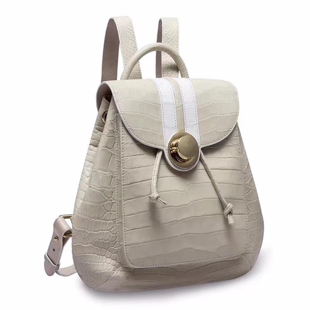 Crocodile Belly Leather Women's Backpack