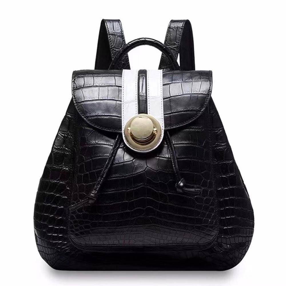 Crocodile Belly Leather Women's Backpack