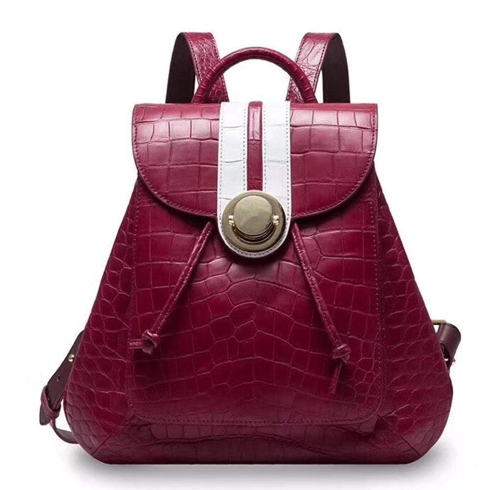 Crocodile Belly Leather Women's Backpack