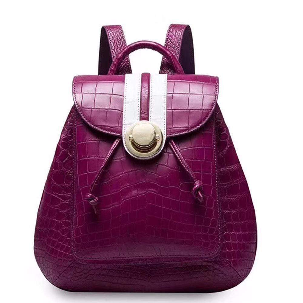 Crocodile Belly Leather Women's Backpack