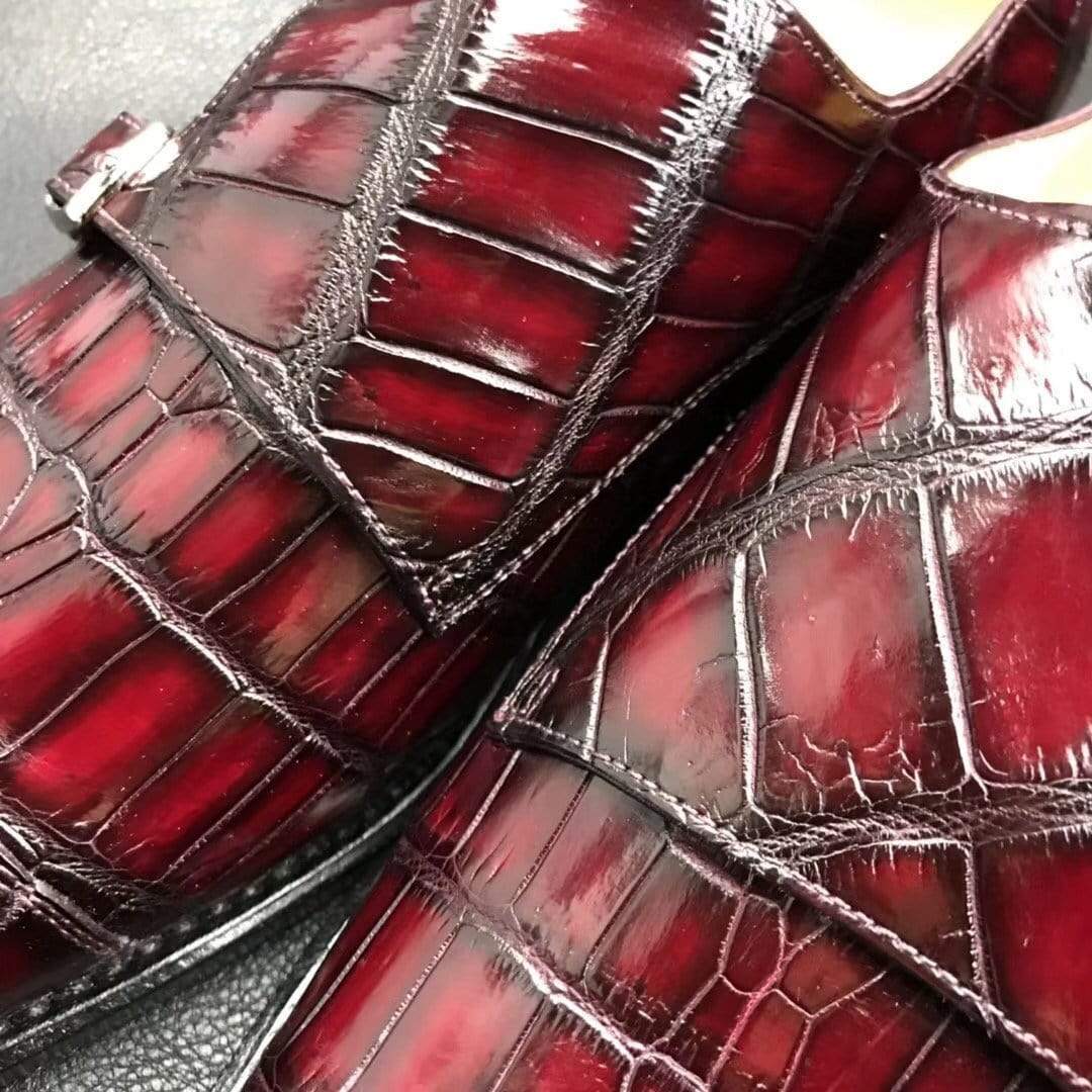 Crocodile Shoes Crocodile  Double Monk Shoes
