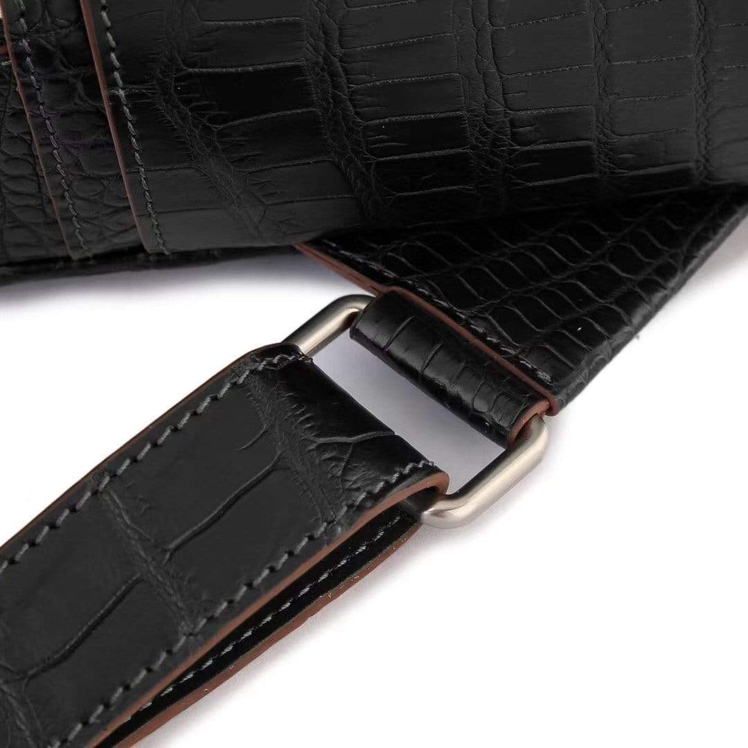 Crocodile Leather Backpack Black For Women