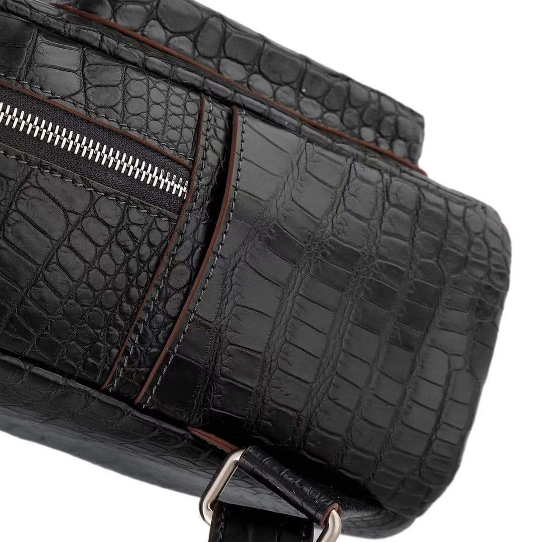 Crocodile Leather Backpack Black For Women