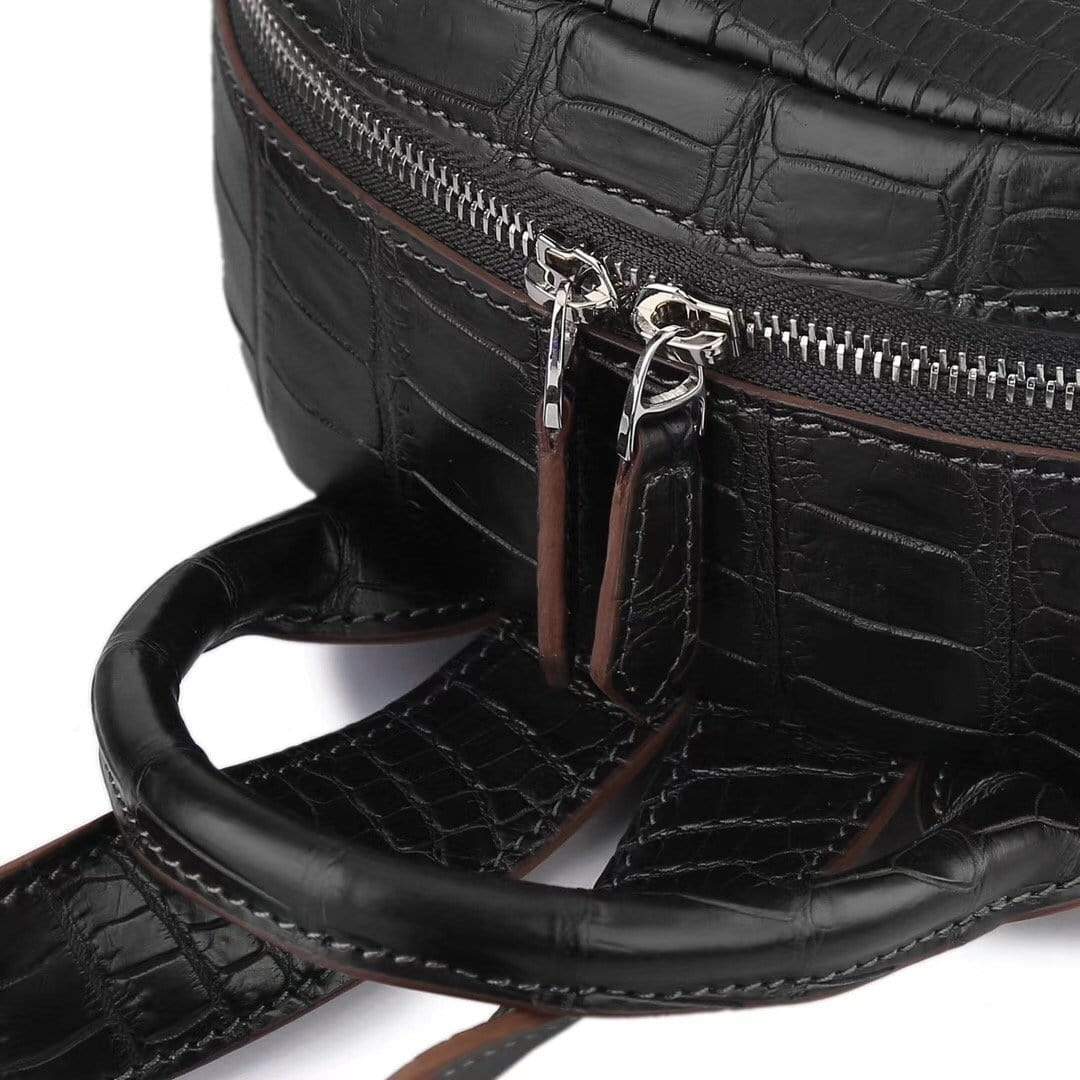 Crocodile Leather Backpack Black For Women