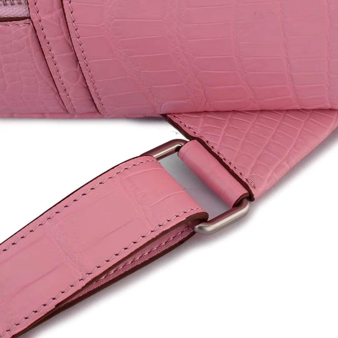 Crocodile Leather Backpack Pink For Women