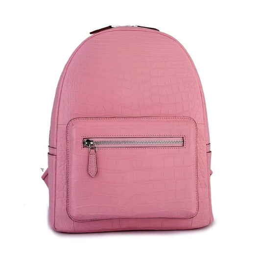 Crocodile Leather Backpack Pink For Women