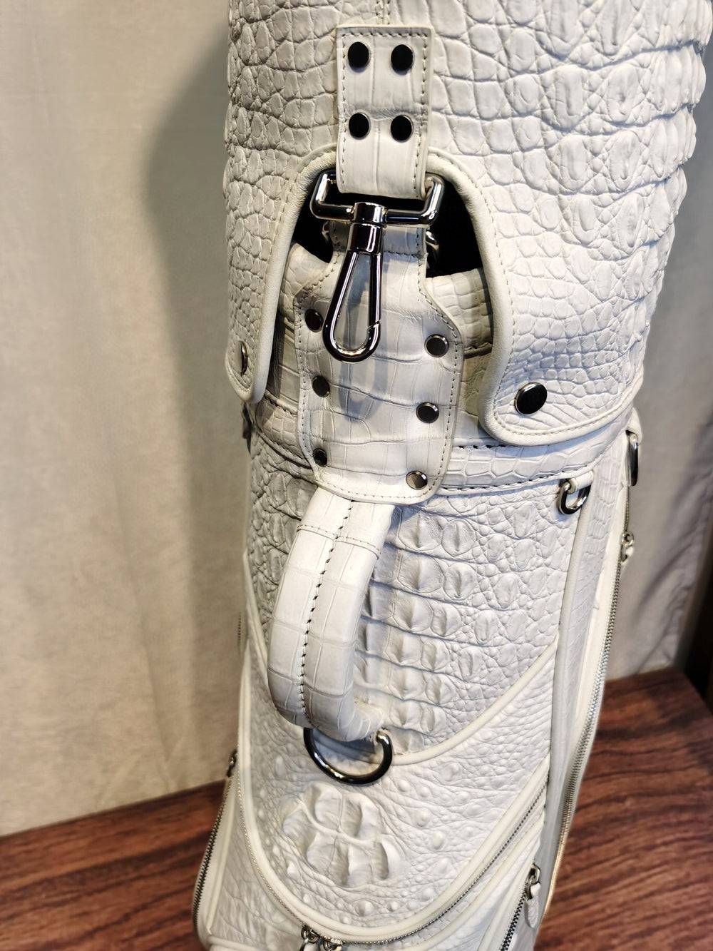 Crocodile Bone Leather Golf Bags ,Golf Sets , Golf Cart Bags & Golf Stand Bags White