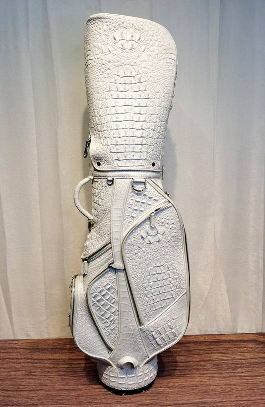 Crocodile Bone Leather Golf Bags ,Golf Sets , Golf Cart Bags & Golf Stand Bags White