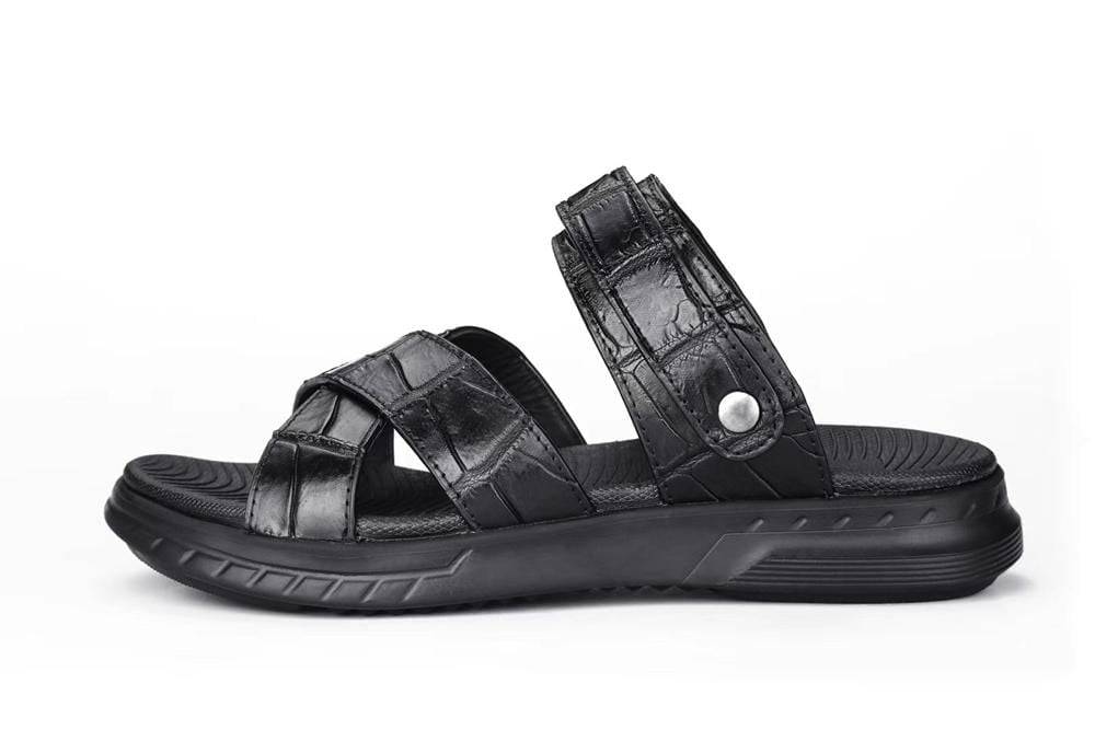 Crocodile Shoes Crocodile Leather Sandals Outdoor Beach Shoes Crocodile Leather Flip Flops Non-slip Slides