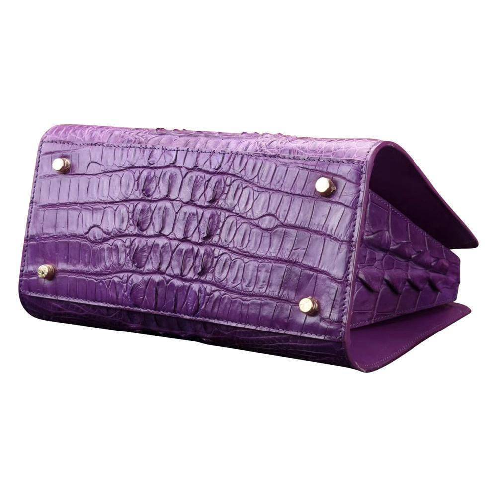 Crocodile Leather Satchel Shoulder Bag For Women | Rossieviren